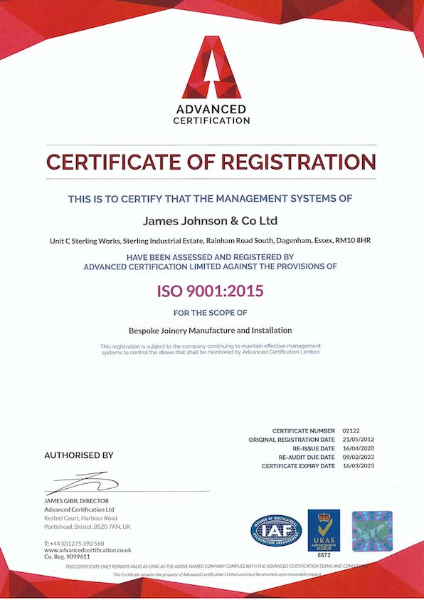 Certification - James Johnson & Co Ltd.